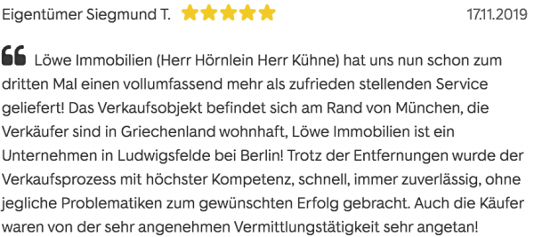 Bewertung Löwe Immobilienmakler Ludwigsfelde