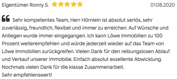 Bewertung Löwe Immobilienmakler Ludwigsfelde